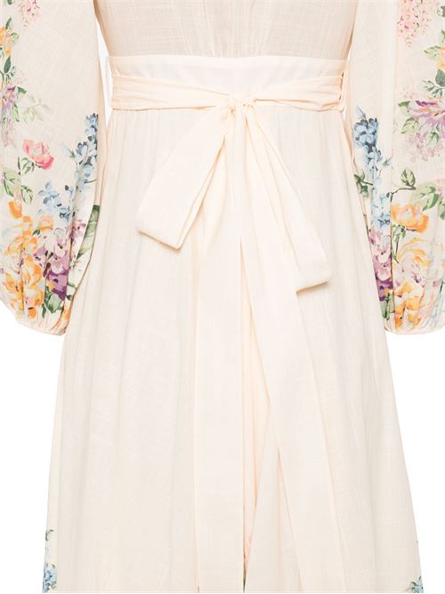 Halliday Wrap Midi Dress Zimmermann | 1408DSS241CREAM WATERCOLOUR FLORAL